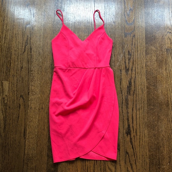 3/$10 Lulus Colorful Stretch Spaghetti Strap Asymmetrical Drape Skirt Dress - Picture 1 of 7